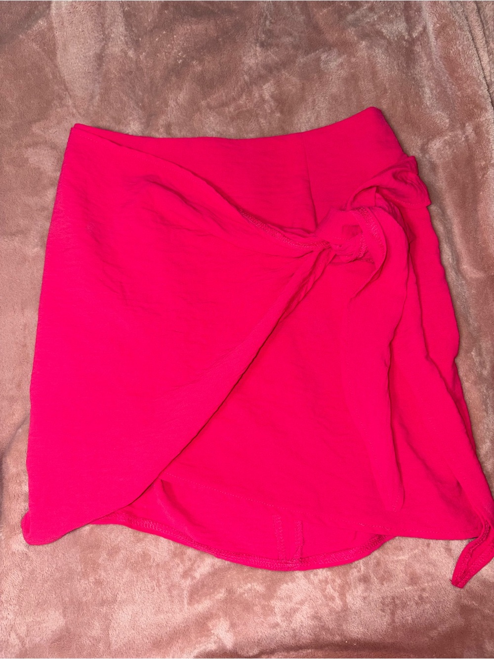Tie-Front Mini Skirt in Hot Pink